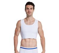 BaronHong Camisetas para hombres que ocultan la ginecomastia, camiseta interior adelgazante, faja de compresión para el pecho, corset para hombres, camisetas de tirantes, Blanco, S