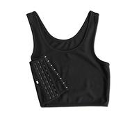 BaronHong Carpeta de compresión Plana Transpirable Tomboy Trans Lesbian (Negro, 3XL)
