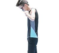 BaronHong Chest Binder Traje de baño de Secado rápido Tank Top + Shorts de baño para Trans Lesbian Tomboy (Negro, 2XL)
