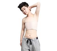BaronHong Cosplay Cotton 3 Filas de Ganchos Cofre de Gancho Elastic Band sin Tirantes Top para Tomboy Trans Lesibian (Nude, XL)