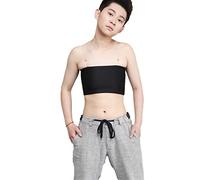 BaronHong Cosplay Cotton 3 Filas de Ganchos Cofre de Gancho elástico Band Top sin Tirantes para Tomboy Trans Lesibian (Negro, M)