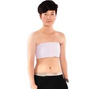 BaronHong Cosplay Donne Trans Lesbiche Tomboy Elastico Senza Spalline Superiore Cassa raccoglitore del Seno Wrap (Bianco, XL)