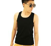 BaronHong Cotton Breathable Chest Binder Tank Top Largo para Tomboy Trans Lesbian (Negro, M)