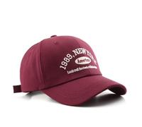 BaronHong Gorra de Béisbol Vintage Denim Algodón Perfil Bajo Personalizado Bordado Ajustable Gorras de Béisbol Personalizadas, granate, M