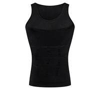 BaronHong Gynecomastia compresión Camisa Chaleco para Ocultar Hombre Boobs Moobs Adelgazamiento Mens Shapewear Aplastar Abdomen Entero (Negro, M)