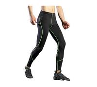 BaronHong Hombres de secado rápido Compresión Legging largo Medias verdes Entrenamiento Deportes (negro, L)