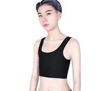 BaronHong Mujer Mesh Band Chest Binder Tomboy Short Tank Top Les (Negro, XS)