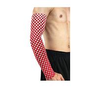 BaronHong Plaid Manga Protección UV Mangas de compresión Baloncesto deportivo (rojo, M)