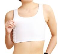 BaronHong Sport Bra Chest Binder Transpirable Mesh Corset para Tomboy Trans Lesbian (Blanco, XXXXXL)
