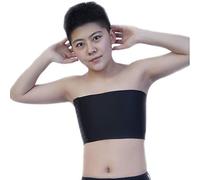 BaronHong Strapless Mesh Summer Chest Binder para Tomboy Trans Lesbian (Negro, S)