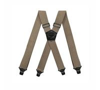 BaronHong Tirantes aptos para aeropuertos, plástico sin zumbidos, 4 clips de 1.5 pulgadas, totalmente elásticos con tirantes de cuero para esquí, beige, M