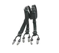 BaronHong Tirantes de cuero genuino para hombre, desmontables y ajustables, tirantes traseros en Y para pantalones de traje, vaqueros de trabajo, Negro , M