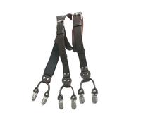 BaronHong Tirantes de cuero genuino para hombre, desmontables y ajustables, tirantes traseros en Y para pantalones de traje, vaqueros de trabajo, café, M