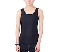 BaronHong Tomboy Chest Binder Chaleco de Color sólido Verano Cool Tank Top (Negro, XXXXL)