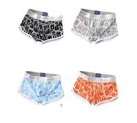BaronHong Tomboy Masc Studs - Calzoncillos tipo bóxer lesbianas de moda neutra, ropa interior de algodón, cintura ancha, lindo conejo, Paquete de 4, XXL
