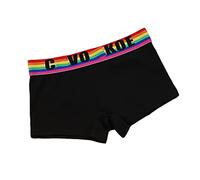 BaronHong Tomboy Masc Studs Lesbian Boxer Calzoncillos Ropa Interior de algodón de Moda Neutra Cintura de Arco Iris (Negro, L)