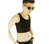 BaronHong Tomboy Trans Lesbian Chest Binder Talla Grande Corset Short Tank Top Stronger Elastic Band (Negro, M)