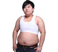 BaronHong Tomboy Trans Lesbian Cotton Chest Binder Talla Corta Tank Top (Blanco, 3XL)