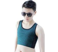 BaronHong Tomboy Trans Lesbian Cotton Chest Binder Talla Corta Tank Top con Stronger Elastic Band (Armygreen, S)