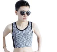 BaronHong Tomboy Trans Lesbian Cotton Chest Binder Talla Corta Tank Top con Stronger Elastic Band (Lightgray, 6XL)