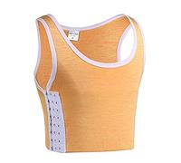 BaronHong Tomboy Trans Lesbian Cotton Chest Binder Talla Corta Tank Top con Stronger Elastic Band (Naranja, L)