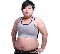 BaronHong Tomboy Trans Lesbian Cotton Chest Binder Talla Corta Tank Top (Gris, 4XL)