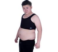 BaronHong Tomboy Trans Lesbian Mesh Chest Binder Corset Talla Grande Short Tank Top (Negro, XL)