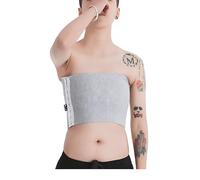 BaronHong Tomboy Trans Lesbian Strapless Talla Grande Binder Top con 20 CM Banda elástica (Gris, S)