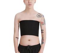 BaronHong Tomboy Trans Lesbian Strapless Talla Grande Binder Top con 20 CM Banda elástica (Negro, L)
