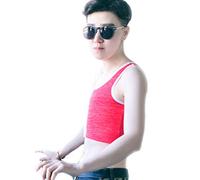 BaronHong Tomboy Trans Lesbian Summer Cofre Binder Corset Talla Grande Short Tank Top (Rojo, 6XL)