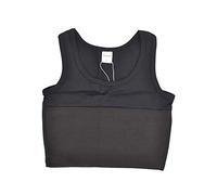BaronHong Tomboy Trans Lesbian Swim Baúl en el Pecho Corsé Corto Tank Top Tirar del Cierre (Negro, XL)