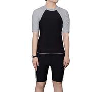 BaronHong Trans Lesbian Tomboy Pecho Binder Set de baño de Secado rápido Top Top + Pantalones de natación (Negro, M)