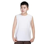 BaronHong Wide Shouldered Cotton Outerwear Chest Binder Tank Top para Tomboy Trans Lesbian (Blanco, S)