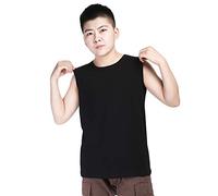 BaronHong Wide Shouldered Cotton Outerwear Chest Binder Tank Top para Tomboy Trans Lesbian (Negro, XL)