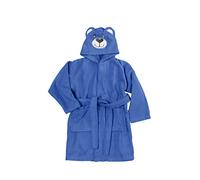 Baroni Home Albornoz de niño y niña con capucha de osito, 100 % algodón, con bolsillos, turquesa, 0-2 años