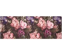 Baroni Home - Alfombra De Cocina 180x60 Cm, con Dibujo de Flores Rosas, Alfombrilla En PVC, Lavable Y Antideslizante.