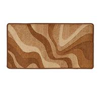 Baroni Home Alfombra de cocina antideslizante, para pasillo, decorativa, lavable, 50 x 100 cm, beige ondulado