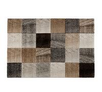 Baroni Home Alfombra de Pelo Corto Trenzado a Mano, para salón Moderno, 120 x 170 cm, Gris a Cuadros