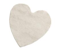 Baroni Home Alfombra de Pelo Largo Suave para niños Dormitorio Infantil Alfombra de Pelo ecológico Suave corazón Natural 90 x 90 cm