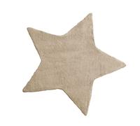 Baroni Home Alfombra de Pelo Largo Suave para niños Dormitorio Infantil Alfombra Suave Piel ecológica Estrella Beige 90x90 cm