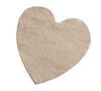Baroni Home Alfombra de Pelo Largo Suave para niños Dormitorio Infantil Alfombra Suave Piel ecológica corazón Beige 90x90 cm