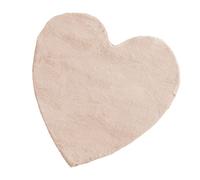 Baroni Home Alfombra de Pelo Largo Suave para niños Dormitorio Infantil Alfombra Suave Piel ecológica corazón Rosa 90x90 cm