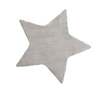 Baroni Home Alfombra de Pelo Largo Suave para niños Dormitorio Infantil Suave Estrella Gris 90 x 90 cm
