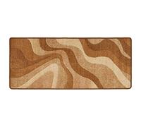 Baroni Home Alfombra para cocina antideslizante, alfombra decorativa de lavabo (57 x 140 cm, beige ondulado)