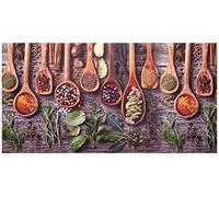 Baroni Home Alfombra Pasillo de Cocina en PVC con Fondo Antideslizante, Alfombra de Cocina Antimanchas y Fácil de Limpiar, Alfombra Pasillo para Pasillo, Cucharas 120x60 cm