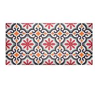 Baroni Home Alfombra Pasillo de Cocina en PVC con Fondo Antideslizante, Alfombra de Cocina Antimanchas y Fácil de Limpiar, Alfombra Pasillo para Pasillo, Rojo y Verde 120x60 cm