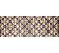 Baroni Home Alfombra Pasillo de Cocina en PVC con Fondo Antideslizante, Alfombra de Cocina Antimanchas y Fácil de Limpiar, Alfombra Pasillo para Pasillo, Azul y Amarillo 180x60 cm