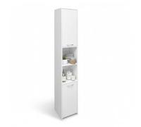Baroni Home Columna de baño que ahorra espacio, mueble alto con estantes abiertos y puertas, armario multiusos, columna moderna para baño, cocina y dormitorio, 30 x 30 x 180 cm (6 estantes blancos)