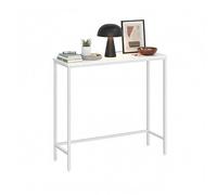 Baroni Home Consola de entrada, mesa consola con estructura de metal y estantes de MDF, mueble ahorra espacio para entrada, salón y pasillo, fácil de montar, 100 x 30 x 87 cm (blanca con 1 estante)