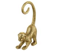 Baroni Home Estatuilla decorativa de resina, decoración para el hogar, figura animal, diseño moderno para casa y oficina, ideal como regalo, color dorado, 12 x 5 x 24 cm (mono)